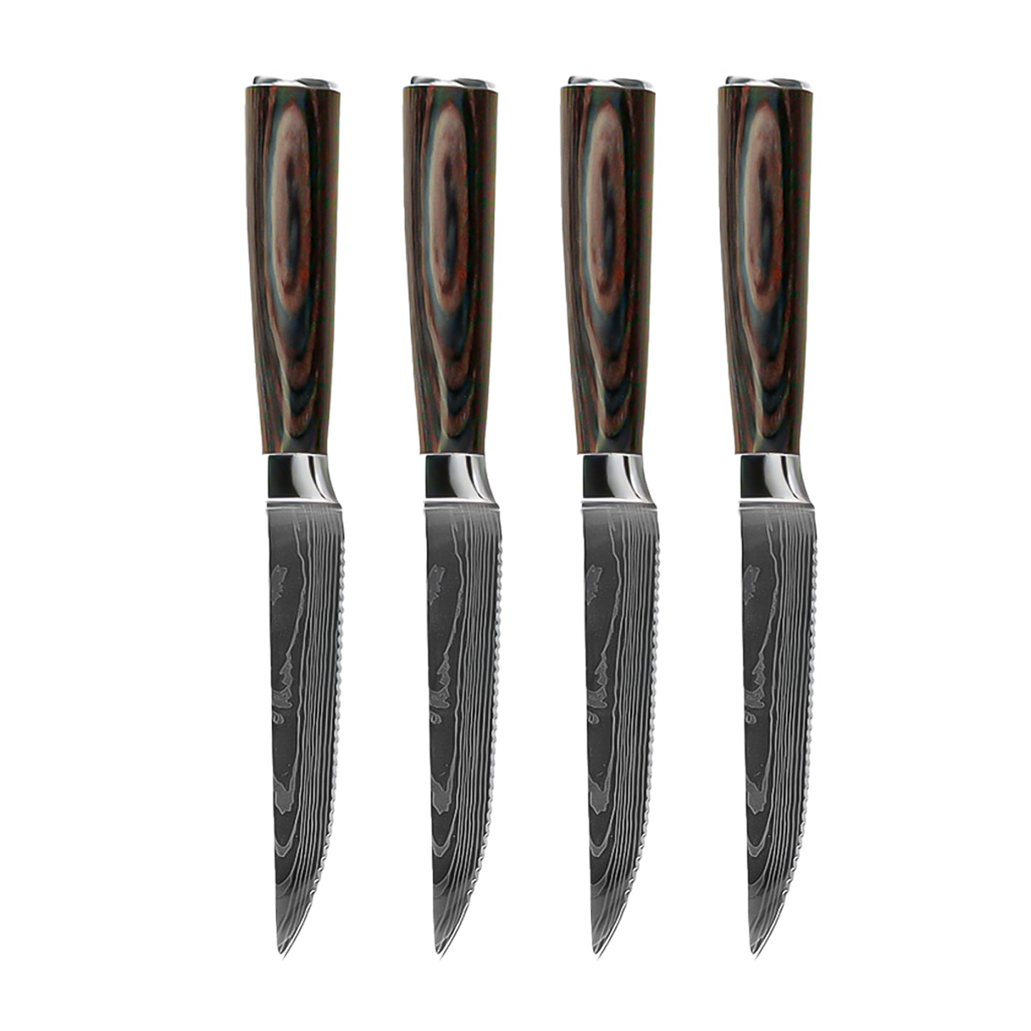 Shinrai Japon - Damas Print 4 Couteaux à steak