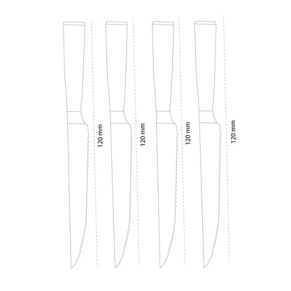 Shinrai Japón - Estampado Damasco 4 Cuchillos para carne