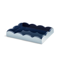 Addison Ross - Bandeja festoneada - Azul vaquero claro y azul marino - 28x20 cm