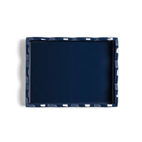 Addison Ross - Bandeja festoneada - Azul vaquero claro y azul marino - 28x20 cm