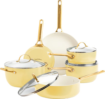 GreenPan - Juego de sartenes Padova Sunshine Yellow de 10 piezas