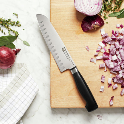 Zwilling - Cuchillo Santoku 4 Estrellas con hoyuelos 180 mm