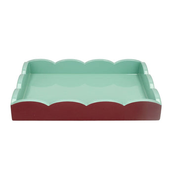 Plateau festonné Addison Ross - Cerise/Eau de Nill - 28 x 20 cm