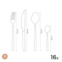 Amefa - Juego de cubiertos Eclat de 16 piezas - Juego de cubiertos de madera Amefa