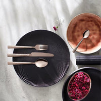 Tenedores de repostería Amefa Felicity 6 - Tenedores de repostería color champán rosado Amefa