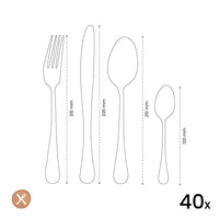 Amefa - Juego de cubiertos Haydn de 40 piezas para 6 personas Juego de cubiertos Amefa