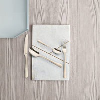 Amefa - Juego de cubiertos Manille Stonewash de 16 piezas - Juego de cubiertos color champán Amefa