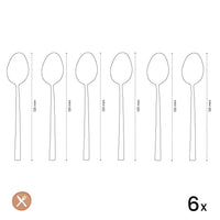 Amefa - Ventura 6 cucharaditas - Cucharillas de plata mate Amefa