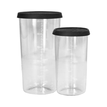 Bamix - Juego de vasos medidores de vidrio con tapa de 400 ml/700 ml Vaso mezclador Bamix