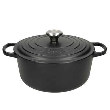 LeCreuset - Asar- / Cacerola Signature redonda Negro Mate 26cm 5,3l (interior negro)