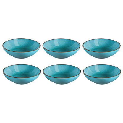 Medard de Noblat - Feeling Turquoise - Plato de ensalada y pasta 18 cm (juego de 6)