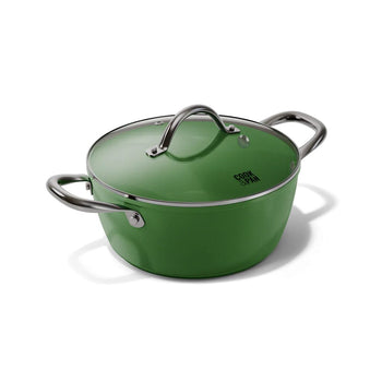 Cook &amp; Pan - Go Green Olla de cocina de 22 cm con tapa de cristal Olla de cocina Cook &amp; Pan
