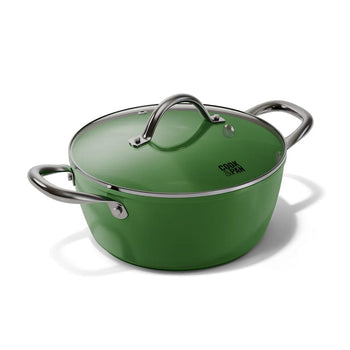 Cook &amp; Pan - Olla ecológica de 24 cm con tapa de cristal