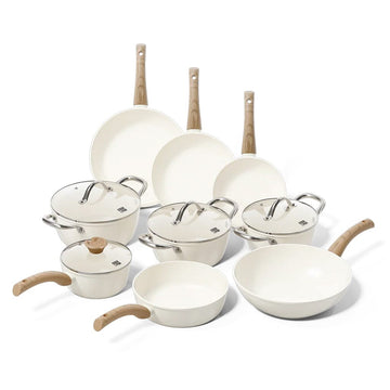 Cook &amp; Pan - Juego de sartenes Go Ivory de 9 piezas