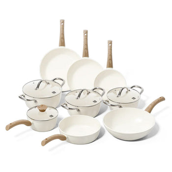 Cook &amp; Pan - Juego de sartenes Go Ivory de 9 piezas