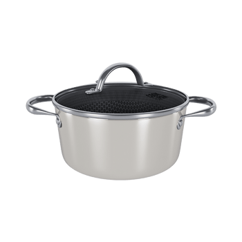 Cook &amp; Pan - Olla Honey Go color marfil de 22 cm con tapa de cristal Cook &amp; Pan