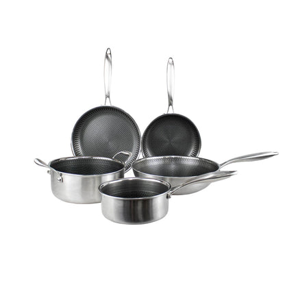 Cook &amp; Pan - Juego de utensilios de cocina de acero inoxidable color miel de 5 piezas