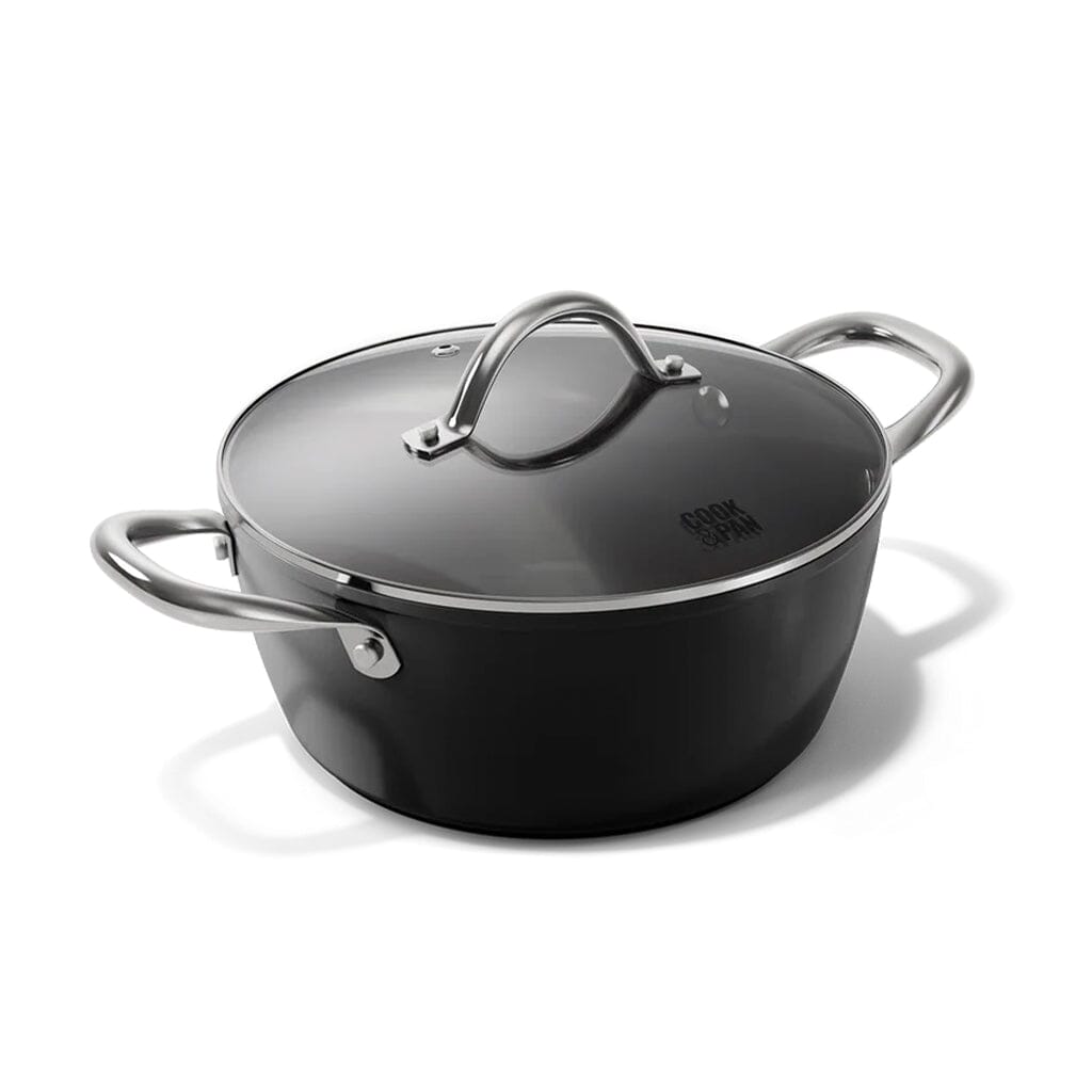 Cook &amp; Pan - Olla de cocina Signature de 24 cm con tapa de cristal Olla de cocina Cook &amp; Pan