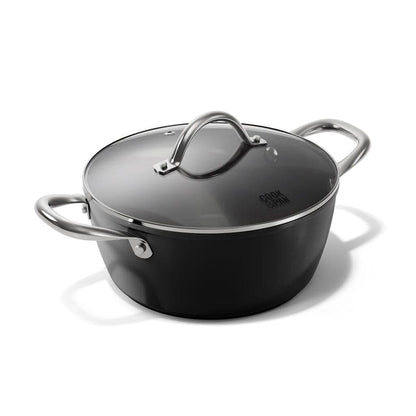 Cook &amp; Pan - Olla de cocina Signature de 24 cm con tapa de cristal Olla de cocina Cook &amp; Pan