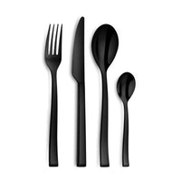 Couzon - Juego de cubiertos Side de 24 piezas en caja de regalo - Juego de cubiertos negro Couzon