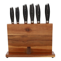 Juego de cuchillos de 6 piezas de madera de Damasco Pakka + bloque magnético para cuchillos Juego de cuchillos con bloque Shinrai Japón