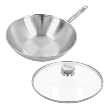Demeyere - Apollo 7 - Wok 30 cm + tapa de cristal gratis Sartén Wok Demeyere