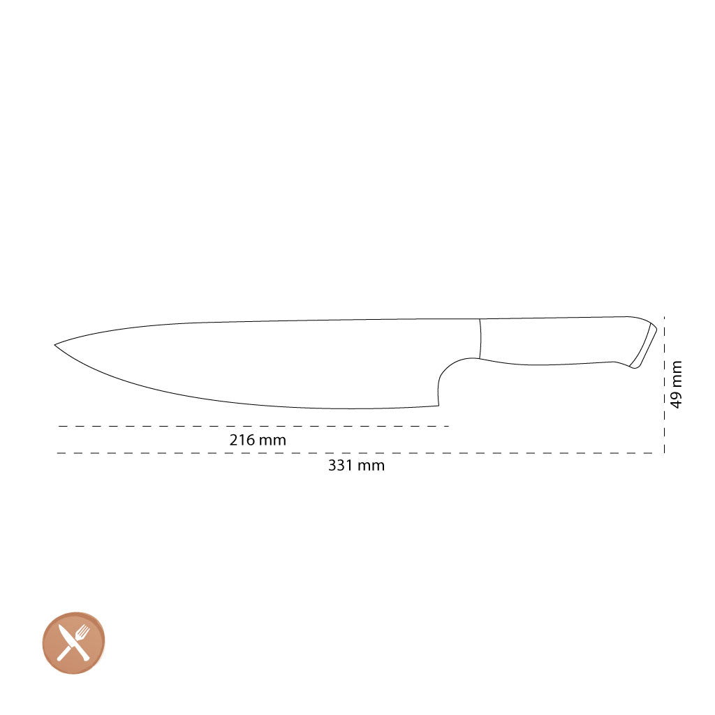 Shinrai Japan - Cuchillo Chef Damasco Serie Eclipse 20 cm