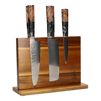 Juego de 6 cuchillos de Damasco de ónix epoxi + bloque magnético para cuchillos Juego de cuchillos con bloque Shinrai Japón