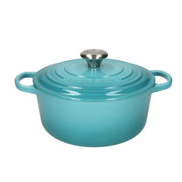 LeCreuset - Asar- / Cacerola Signature redonda Azul Caribe 20cm 2,4l