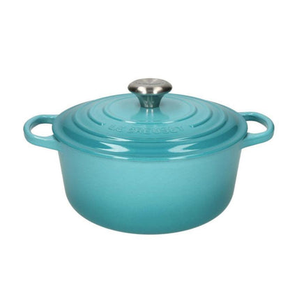 LeCreuset - Asar- / Cacerola Signature redonda Azul Caribe 20cm 2,4l