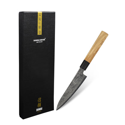 Shinrai Japón - Cuchillo de pelar Damasco Takumi Kaza 13 cm