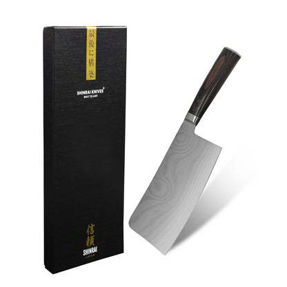 Shinrai Japan - Cuchillo Chef Chino Estampado Damasco 18 cm