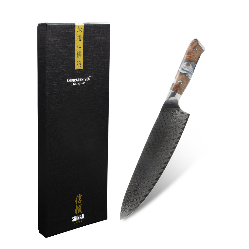 Shinrai Japan - Cuchillo Chef Damasco Serie Eclipse 20 cm