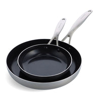 GreenPan - Juego de sartenes Geneva de 2 piezas con revestimiento antiadherente cerámico de 20/28 cm Juego de sartenes GreenPan