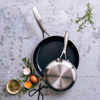 GreenPan - Juego de sartenes Geneva de 2 piezas con revestimiento cerámico antiadherente de 20/28 cm Juego de sartenes GreenPan