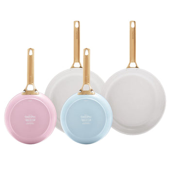 GreenPan - Juego de sartenes de 4 piezas Padova Blush/Light Blue de 20/28 cm