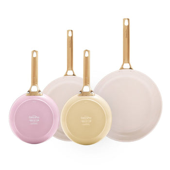 GreenPan - Juego de 4 sartenes Padova Blush/Sunshine Yellow de 20/26/28 cm