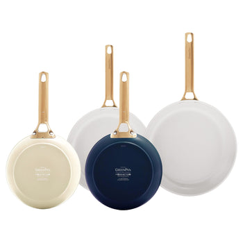 GreenPan - Juego de 4 sartenes color crema Padova/azul Oxford, 20/26 cm