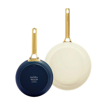 GreenPan - Juego de sartenes Padova Oxford Blue de 2 piezas con revestimiento antiadherente cerámico de 20/26 cm Juego de sartenes GreenPan