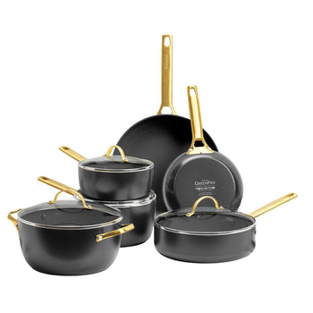 GreenPan - Juego de sartenes Padova Reserve Black de 10 piezas Juego de sartenes GreenPan