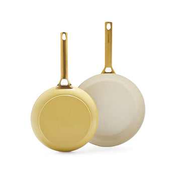 GreenPan - Juego de sartenes Padova Sunshine Yellow de 2 piezas con revestimiento antiadherente cerámico de 20/26 cm Juego de sartenes GreenPan
