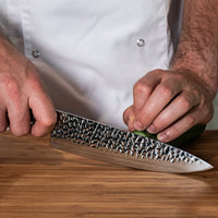 Juego de cuchillos de 6 piezas de acero inoxidable martillado.
