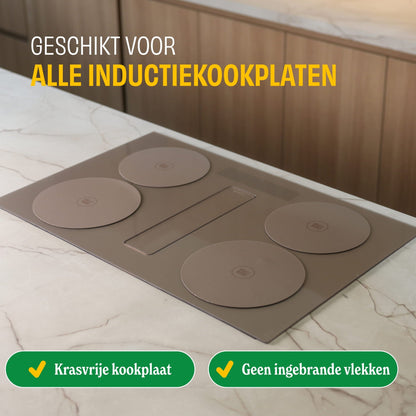 Cook &amp; Pan - Juego de protectores de inducción Taupe of Mind - Paquete de 4