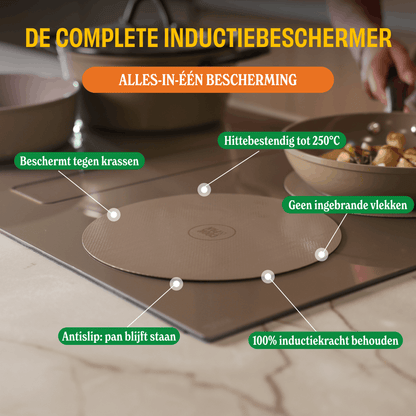Cook &amp; Pan - Juego de protectores de inducción Taupe of Mind - Paquete de 4