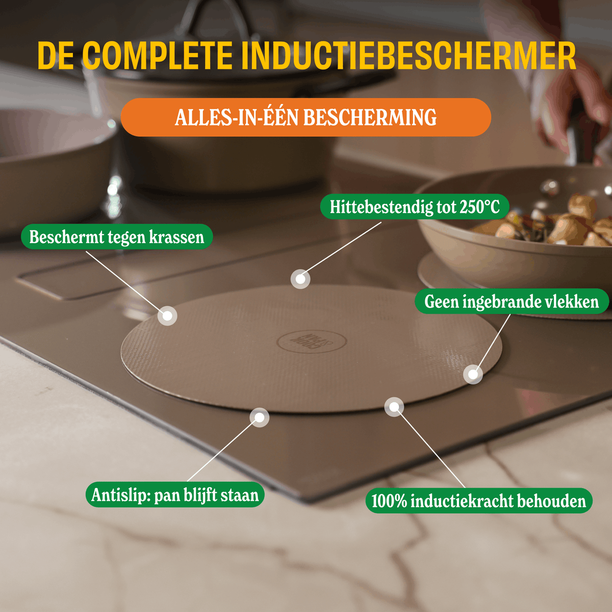 Cook &amp; Pan - Juego de protectores de inducción Signature - Paquete de 4