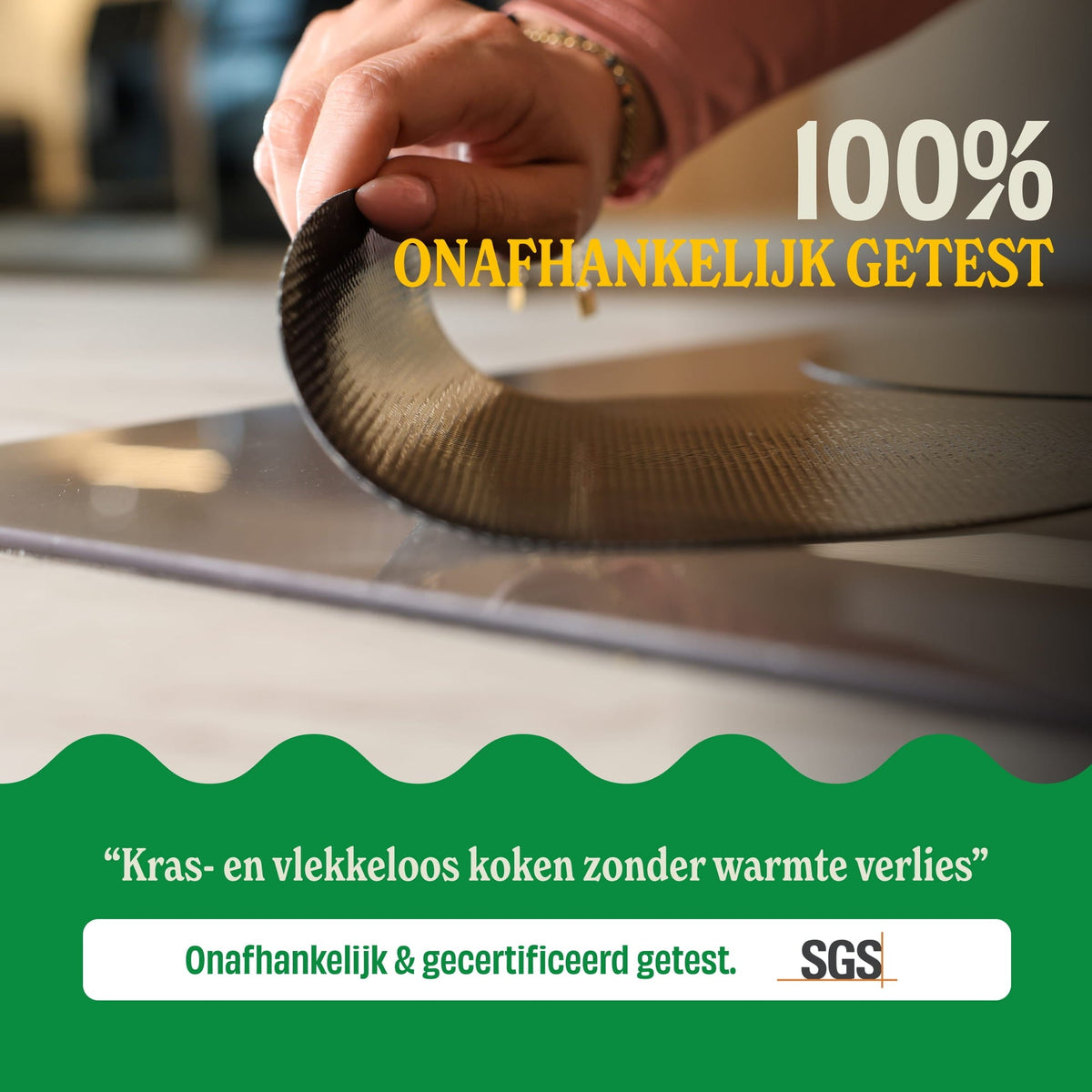 Cook &amp; Pan - Juego de protectores de inducción Taupe of Mind - Paquete de 4