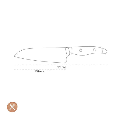Kai Shun - Cuchillo Santoku Nagare Negro (18.0 cm) Kai Shun 