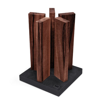 Bloque de cuchillos "Stonehenge" de Kai Shun, bloque de cuchillos de granito y nogal Kai Shun 