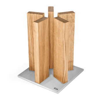 Bloque de cuchillos de acero inoxidable/roble Kai Shun "Stonehenge" Bloque de cuchillos Kai Shun