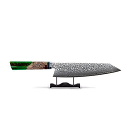 Shinrai Japón - Emerald Octagon Damascus Kiritsuke 23 cm - Edición especial